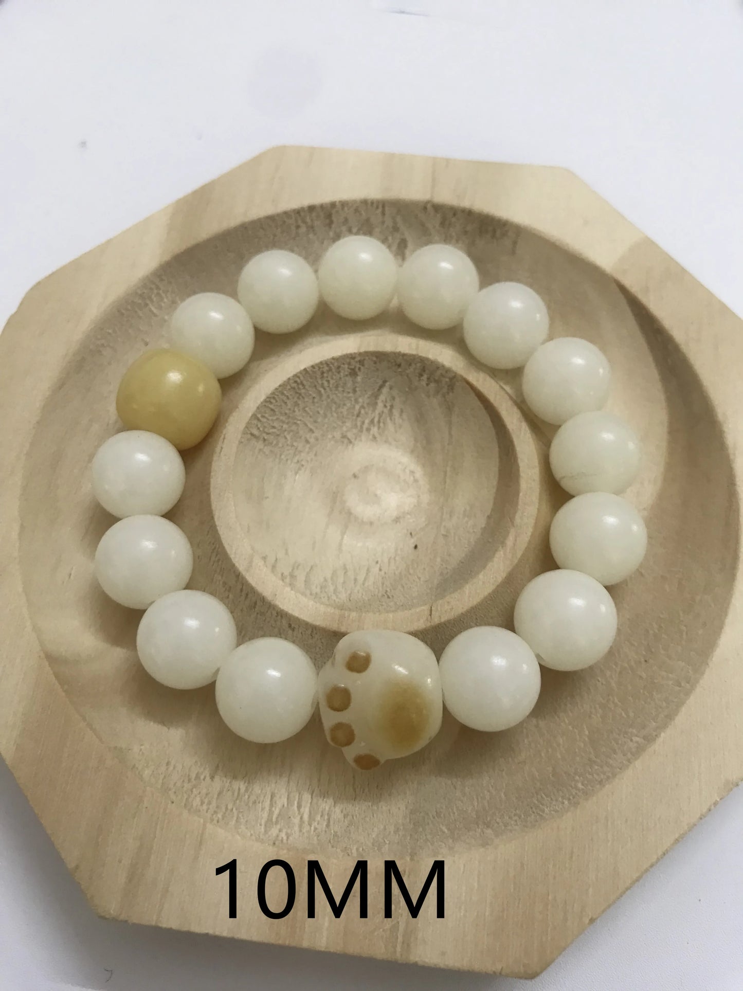 6 pieces a  set，Customized glass bead bracelet, natural bodhi bead elastic bracelet，suitable for female