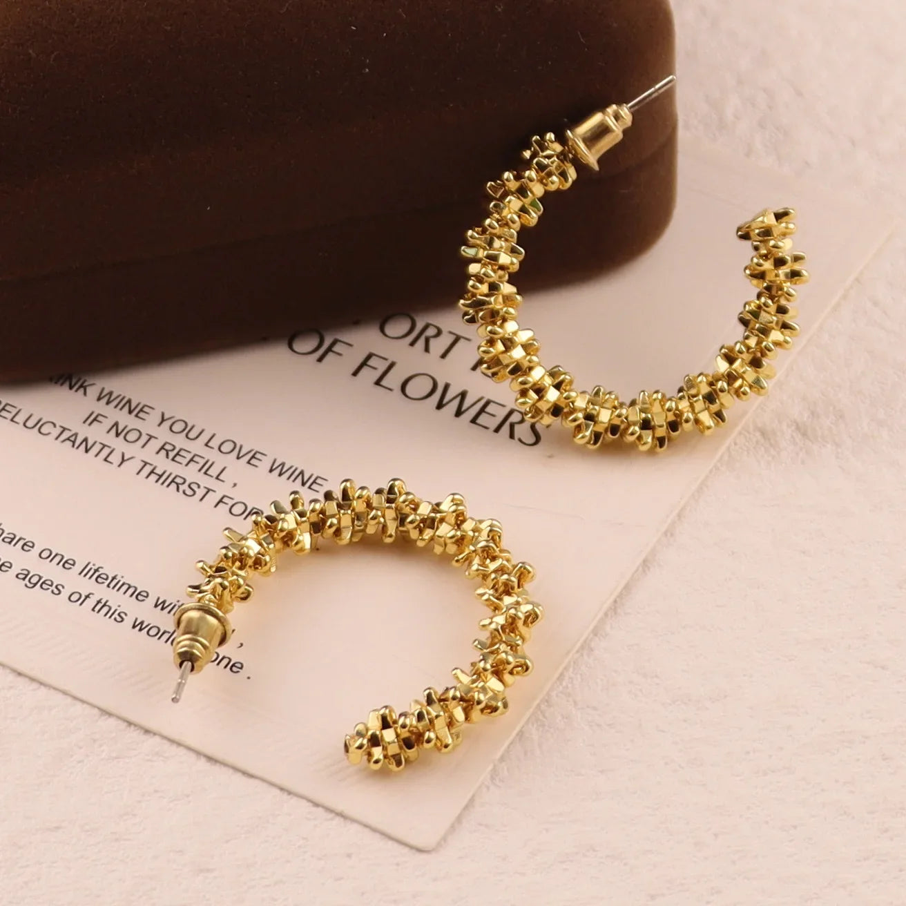 C-shaped Metal Punk Style Pendant Earrings Women's Niche Fashion High-end Earrings Jewelry