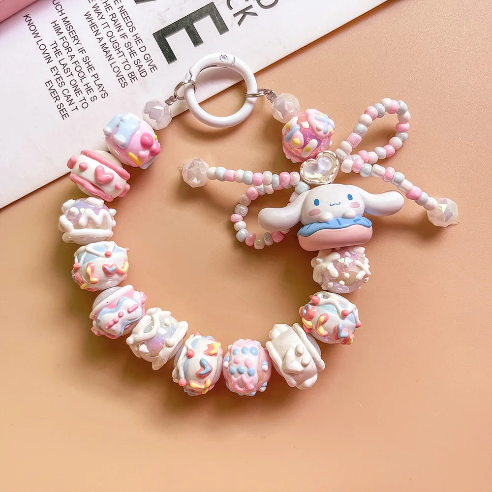 Genuine Handmade Mobile Phone Chain Cute Hand-painted Beads Beaded Pendant Keychain Bag Pendant Girls Gift