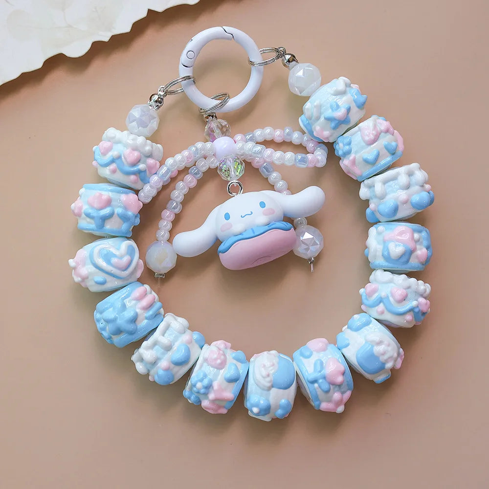 Genuine Handmade Mobile Phone Chain Cute Hand-painted Beads Beaded Pendant Keychain Bag Pendant Girls Gift