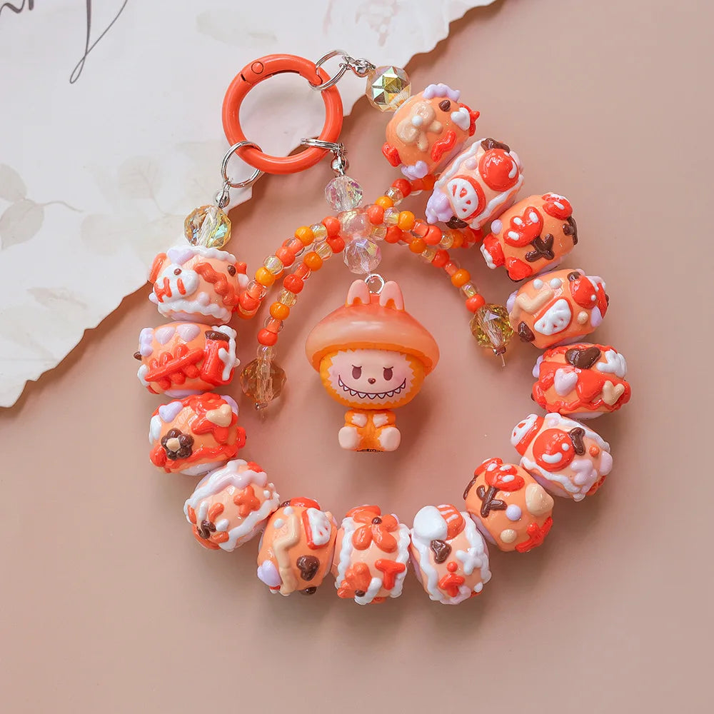 Genuine Handmade Mobile Phone Chain Cute Hand-painted Beads Beaded Pendant Keychain Bag Pendant Girls Gift