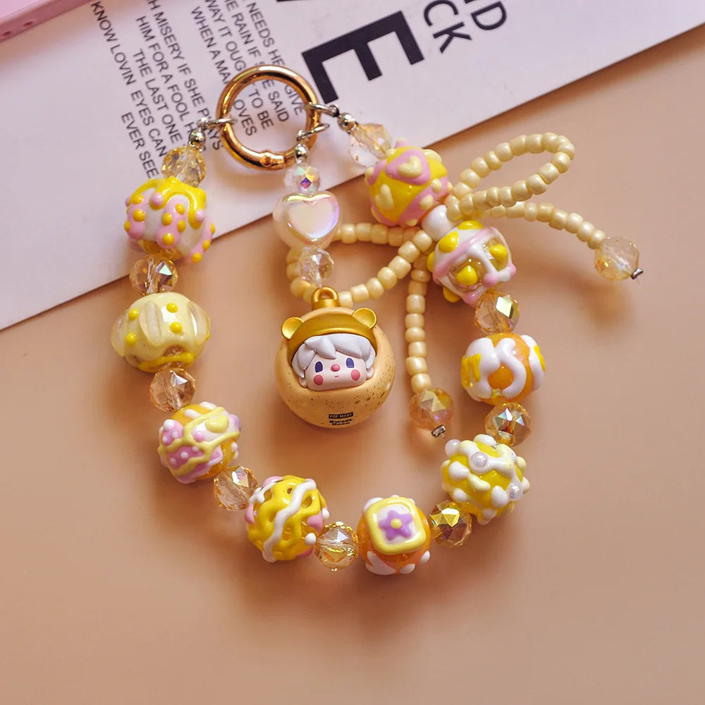 Genuine Handmade Mobile Phone Chain Cute Hand-painted Beads Beaded Pendant Keychain Bag Pendant Girls Gift