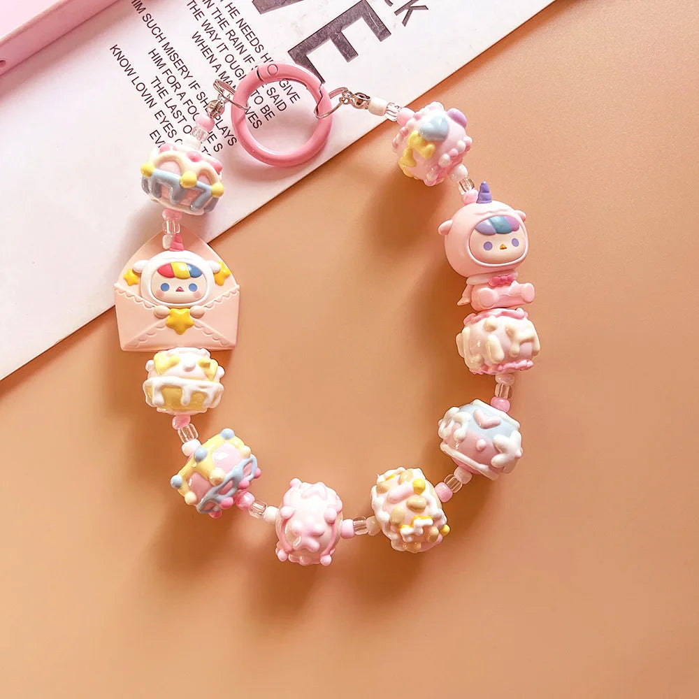 Genuine Unique Hand-painted Beads Double Doll Doll Pendant Key Chain Bag Pendant Gift Cartoon Mobile Phone Chain