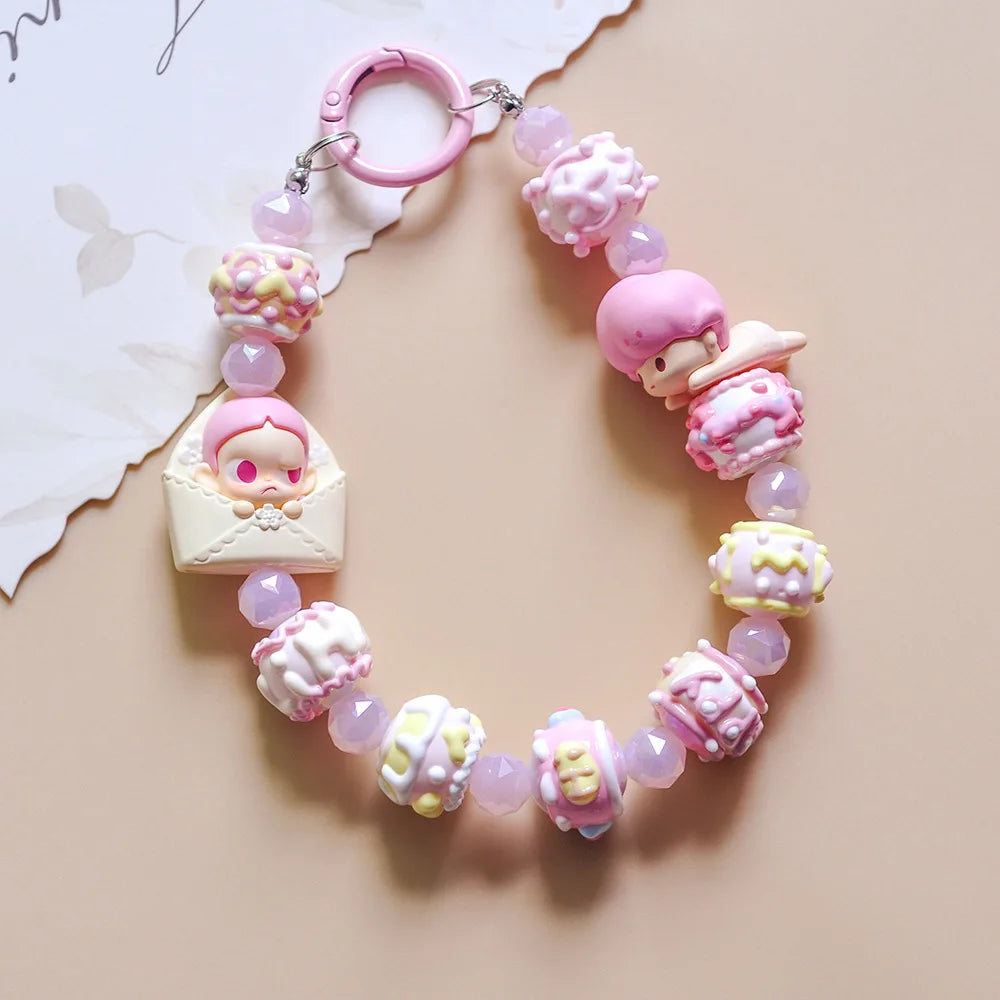 Genuine Unique Hand-painted Beads Double Doll Doll Pendant Key Chain Bag Pendant Gift Cartoon Mobile Phone Chain