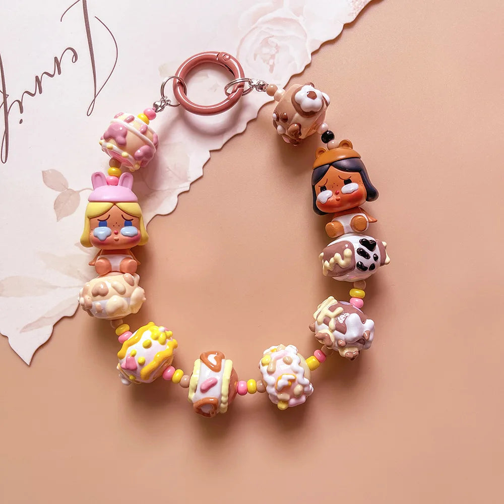 Genuine Unique Hand-painted Beads Double Doll Doll Pendant Key Chain Bag Pendant Gift Cartoon Mobile Phone Chain