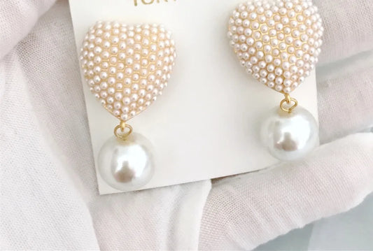 Luxurytreasury Fashion sweet love pearl commuter earrings, light luxury gold-plated high-grade sense earrings,jewelry,women