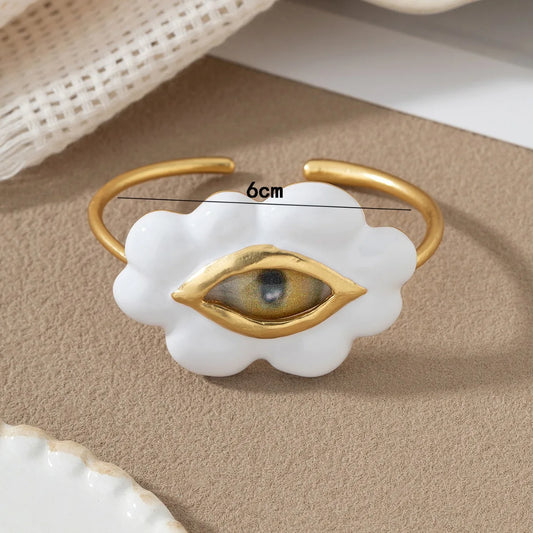 Medieval  Eye Copper Plated 18K Real Gold Fashion Personality Bracelet