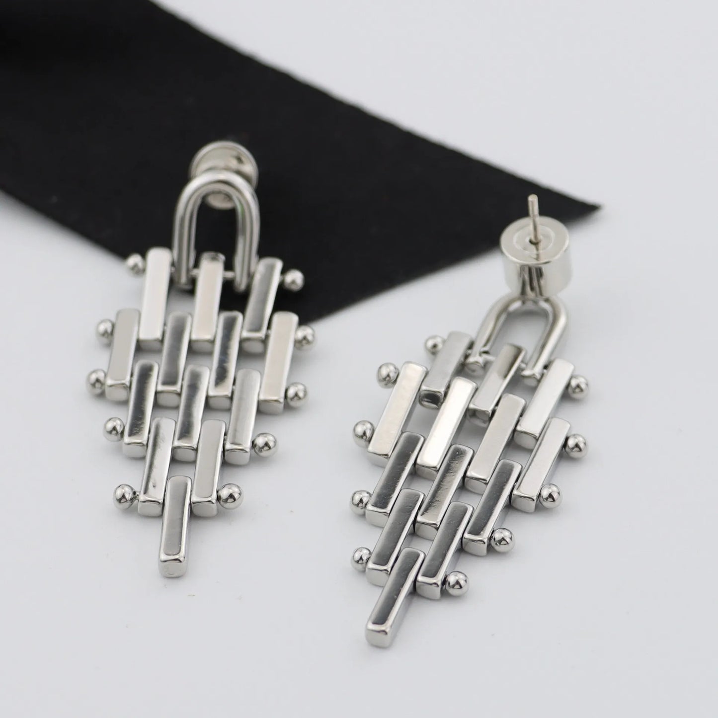 Metal Cool Style Gold Plated Long Geometric Shape Earrings, Premium Fashion Atmosphere Earrings