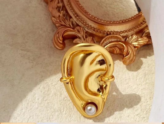 Replica Medieval Vintage Abstract Personality Ear Copper Ring Fashion Features