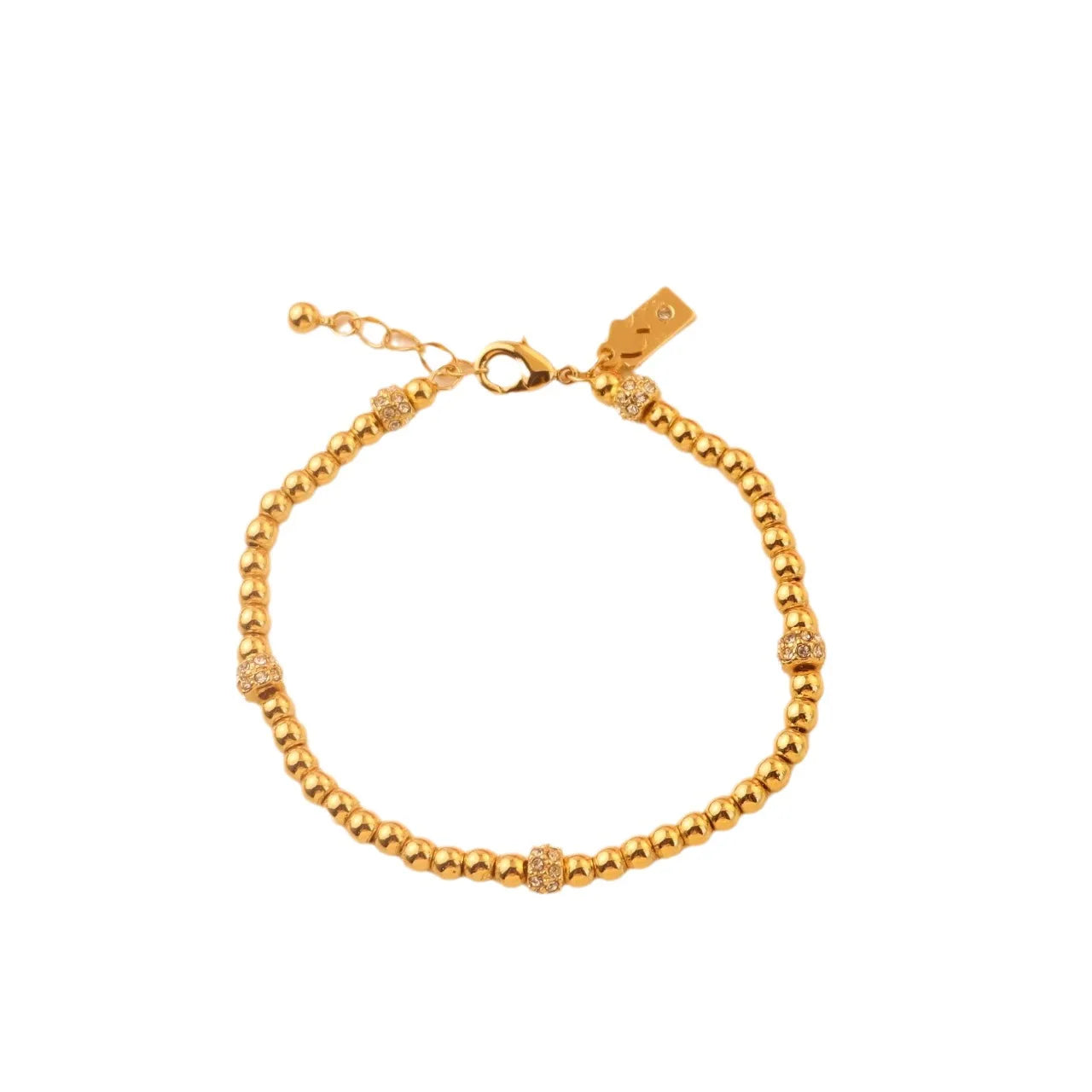 Classic Versatile, Exquisite Gold Plated, Diamond Inlaid Transport Beads, Simple and High Quality Bracelet Bracelet