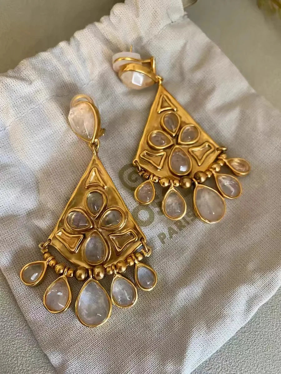 Light Luxury Classic Cachemire Natural Fringed Earrings Ins