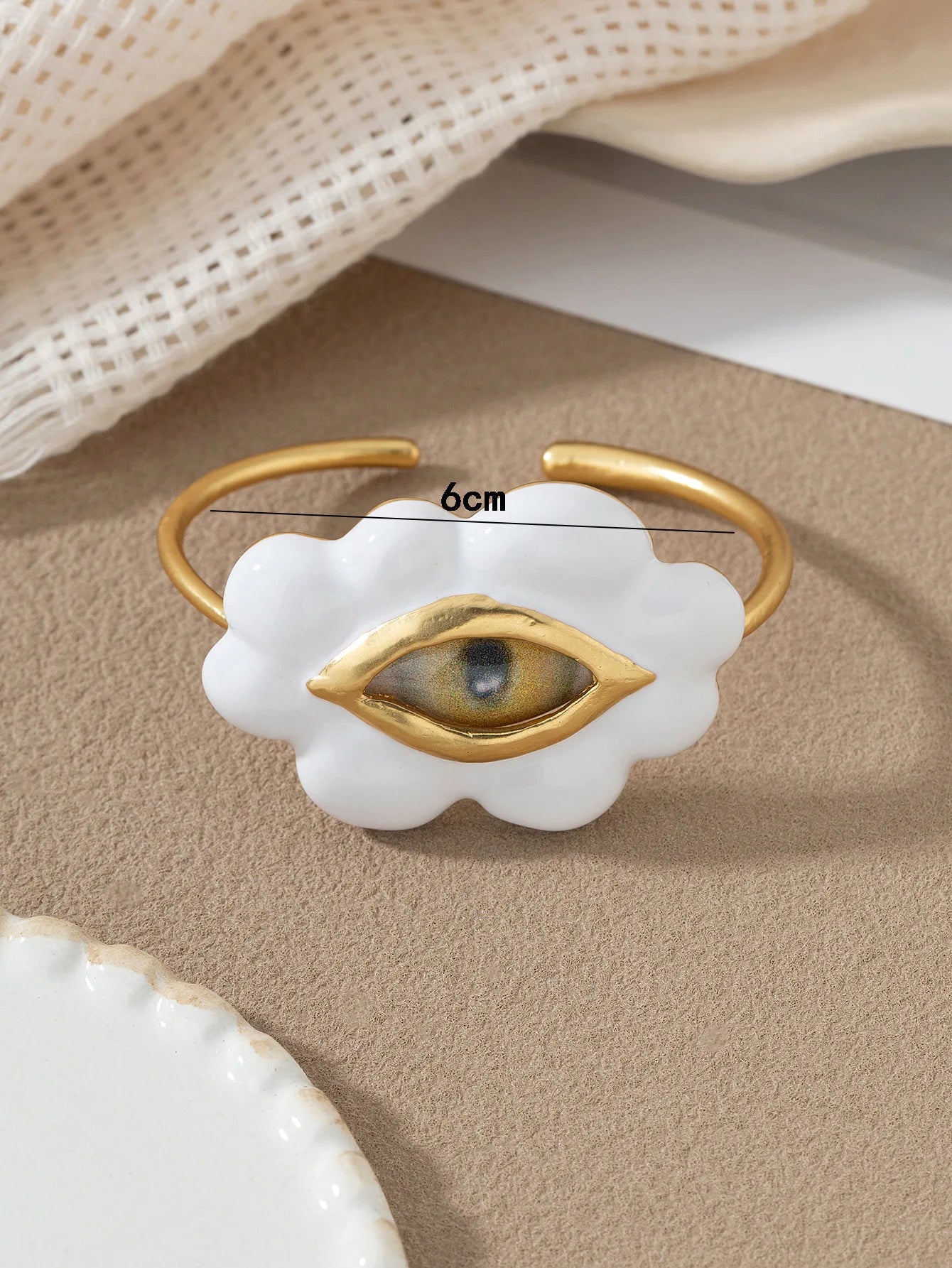 Medieval  Eye Copper Plated 18K Real Gold Fashion Personality Bracelet