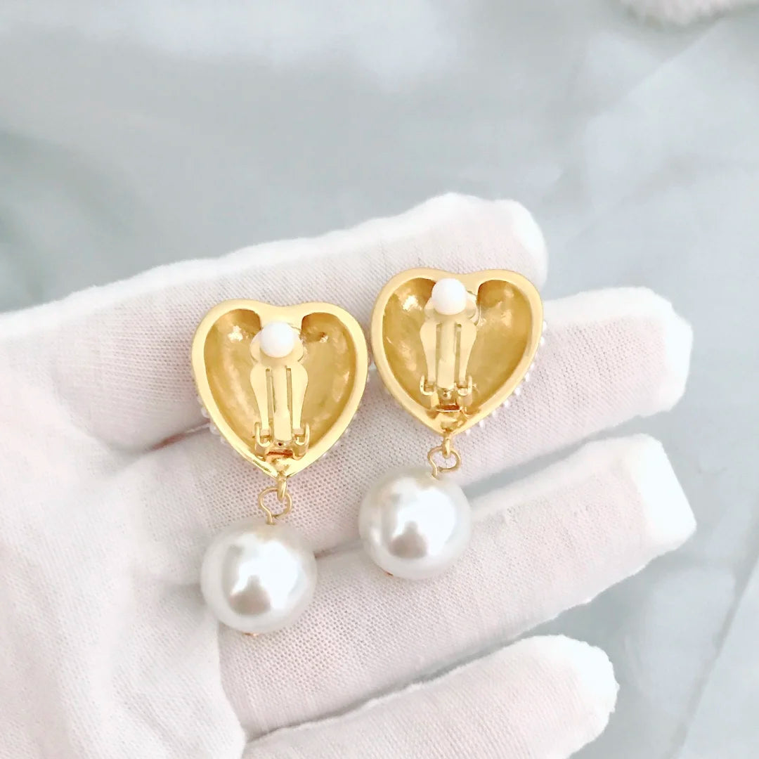 Luxurytreasury Fashion sweet love pearl commuter earrings, light luxury gold-plated high-grade sense earrings,jewelry,women