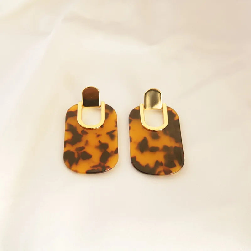 925 silver needle earrings, high-end, light luxury, long leopard print earrings, punk jewelry wholesale ins