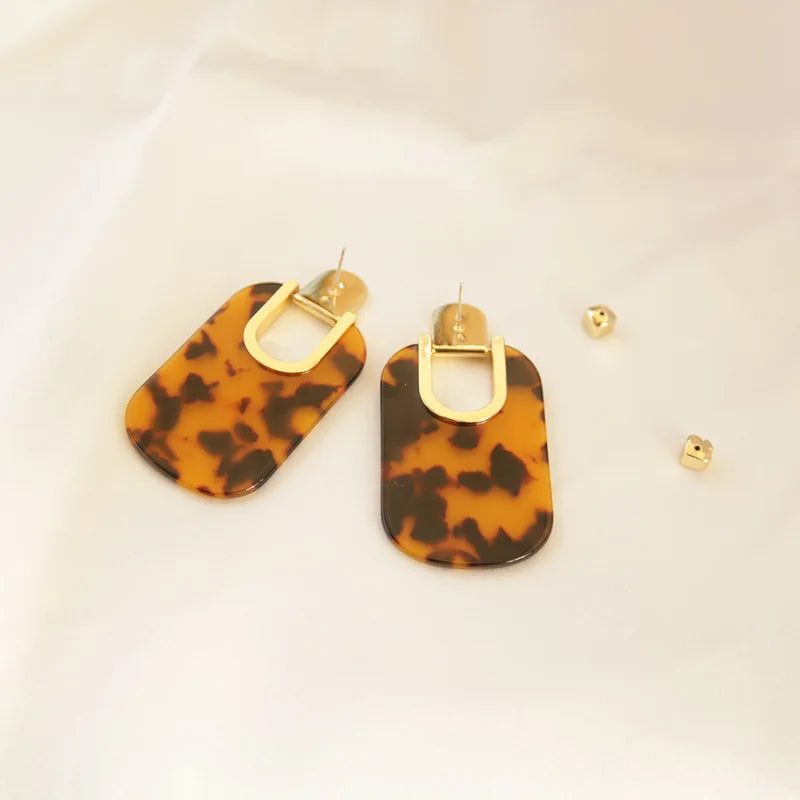 925 silver needle earrings, high-end, light luxury, long leopard print earrings, punk jewelry wholesale ins