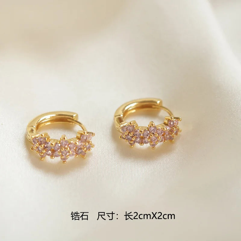 Zircon Earrings Premium Sense Earrings Baroque Style Retro Stud Earrings