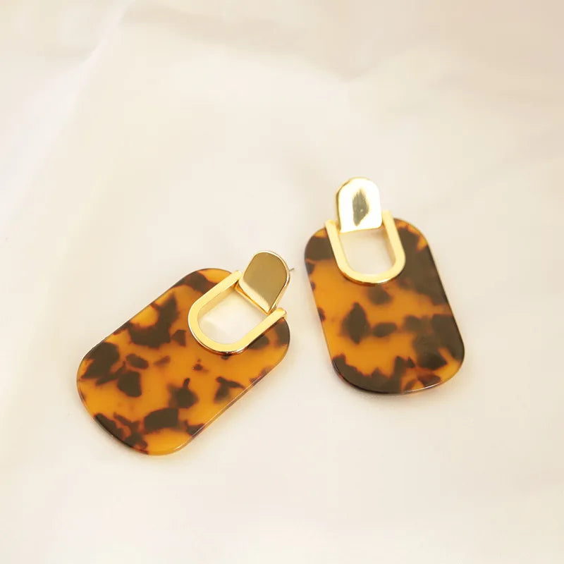 925 silver needle earrings, high-end, light luxury, long leopard print earrings, punk jewelry wholesale ins