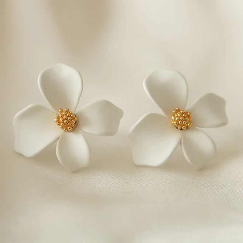 Sweet Super Fairy Flower Fringed Earrings Internet Celebrity Temperament Fashion Girl Stud Earrings Korean Fashion