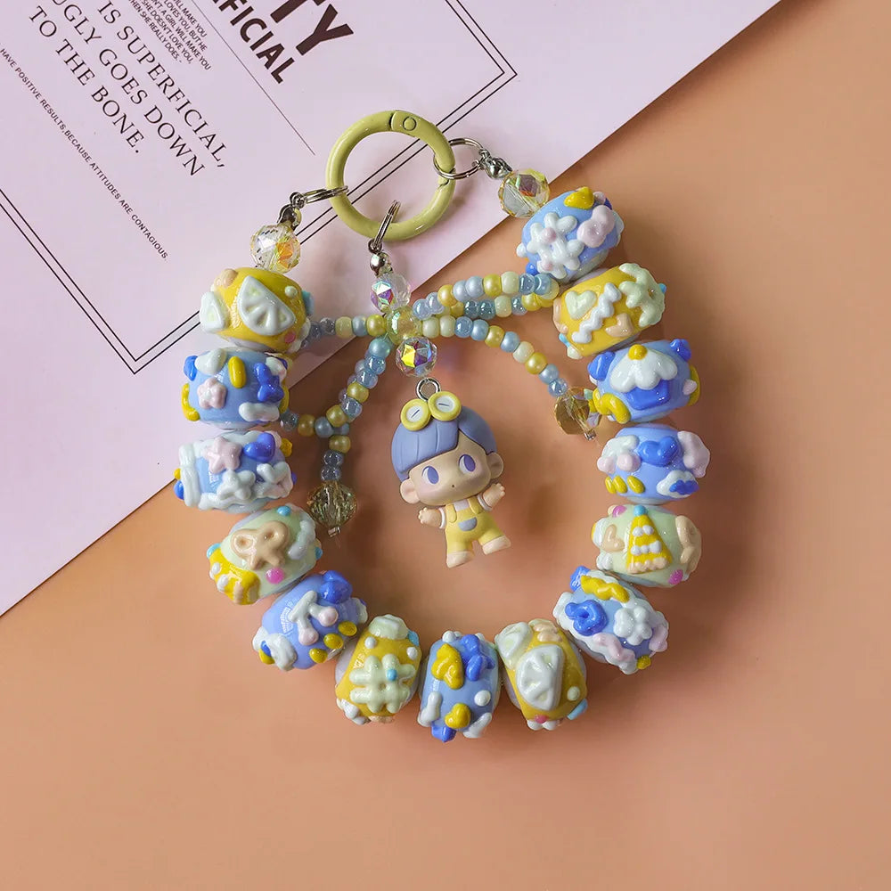 Unique Heavy Oil Hand-painted Bead  Mobile Phone Chain Charm,Keychain ,Bag Accessory Bag Pendant Doll Pendant Girls Gift